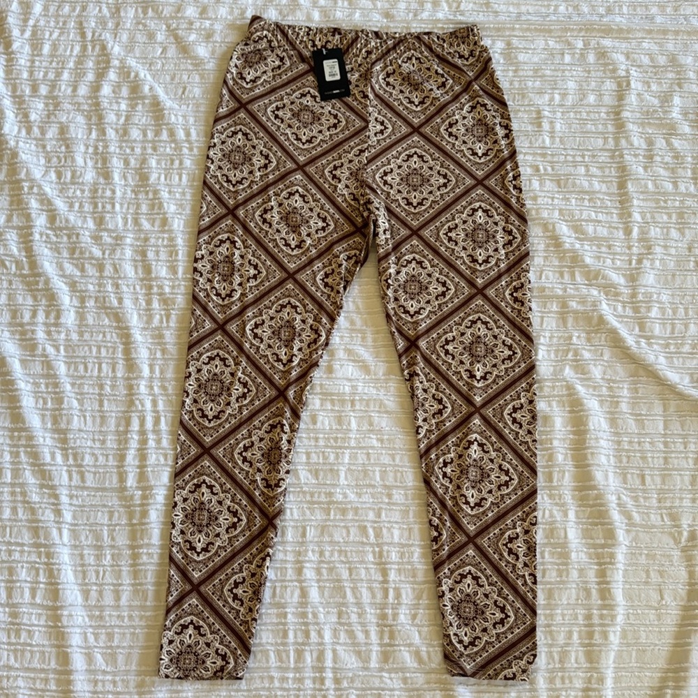 Women’s Fall 70’s retro Leggings Fashion Nova Boho Dreams Sz 1X NWT